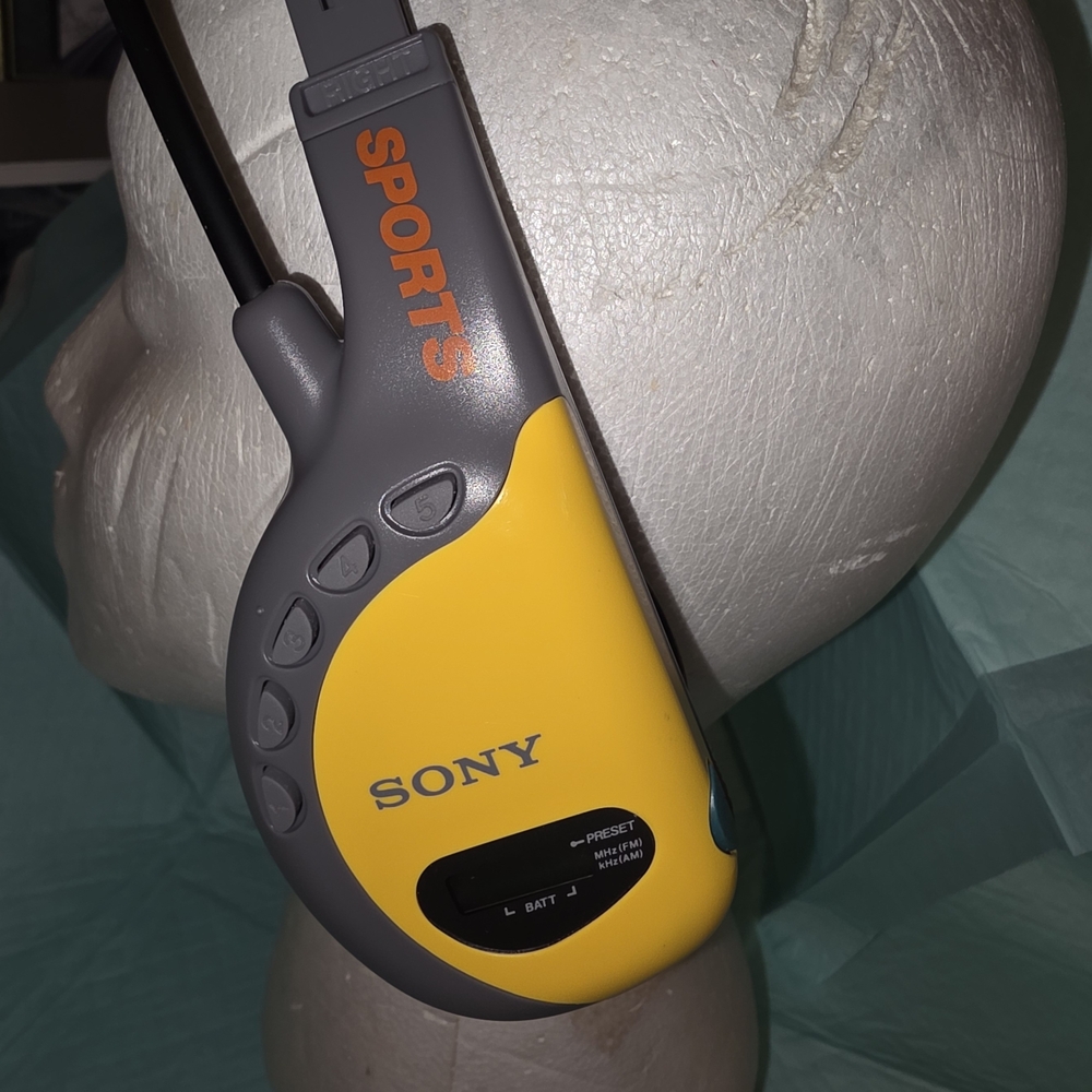 Sony Sports Yellow and Gray Headphones